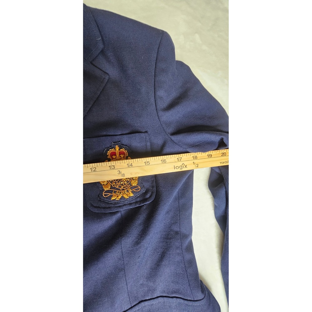 NWT Lauren Ralph Lauren Blazer 6 Navy Crest Patch Gold Button Preppy Water Mill - Picture 5 of 9